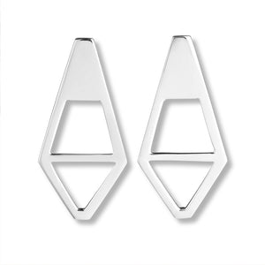 Sterling silver earrings with geometric cutouts