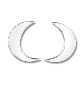 Crescent moon sterling silver earrings