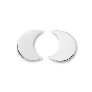 Sterling silver crescent moon stud earrings