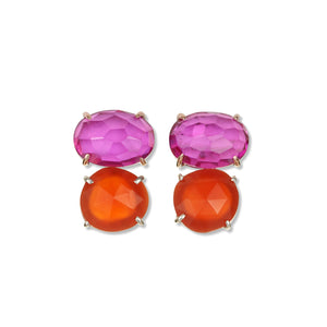 Kelly Woodcroft Bottlebrush earrings showcase an Australian-inspired colour palette in bright pink and red.